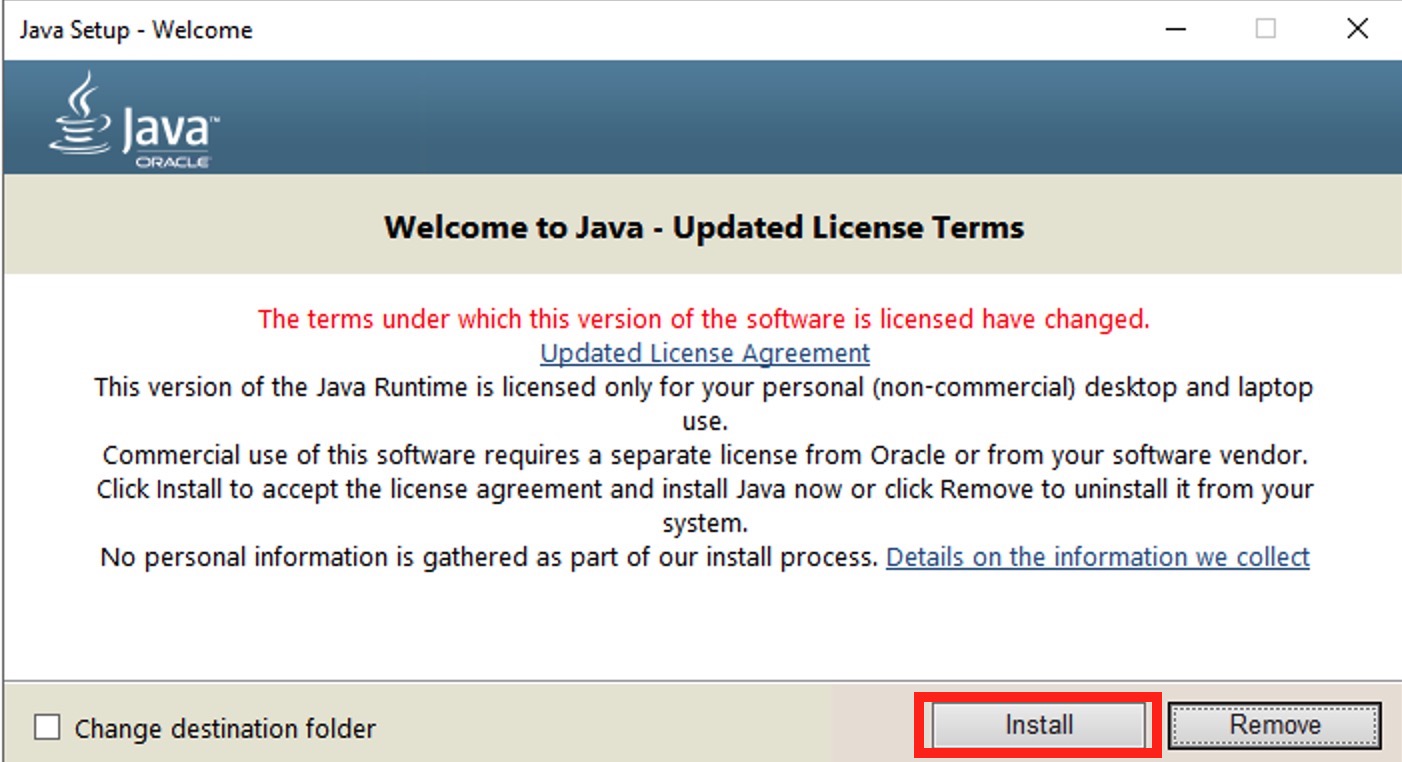 手順1：Javaをインストール