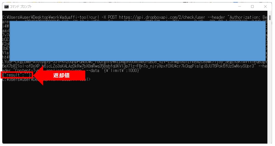 DropBox APIの実行例